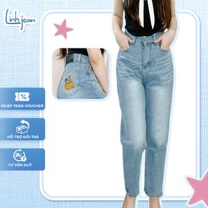 [SALE LƯƠNG VỀ] – [JBG10] - Quần Jeans Baggy Thêu Tom & Jerry Dài 9 Tấc – LINH JEAN STORE – Nấm Lùn, Cá Tính, Phá Cách.