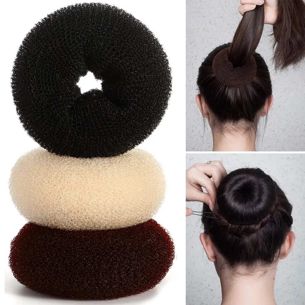 เครื่องม้วนผม, การออกแบบโดนัท, เครื่องม้วนฟองน้ำโฟม, มี 3 สีให้เลือก (S, M, L), แหวนใช้งานง่าย, เครื่องมือจัดแต่งทรงผม, อุปกรณ์เสริมสำหรับเด็กผู้หญิงและผู้หญิง