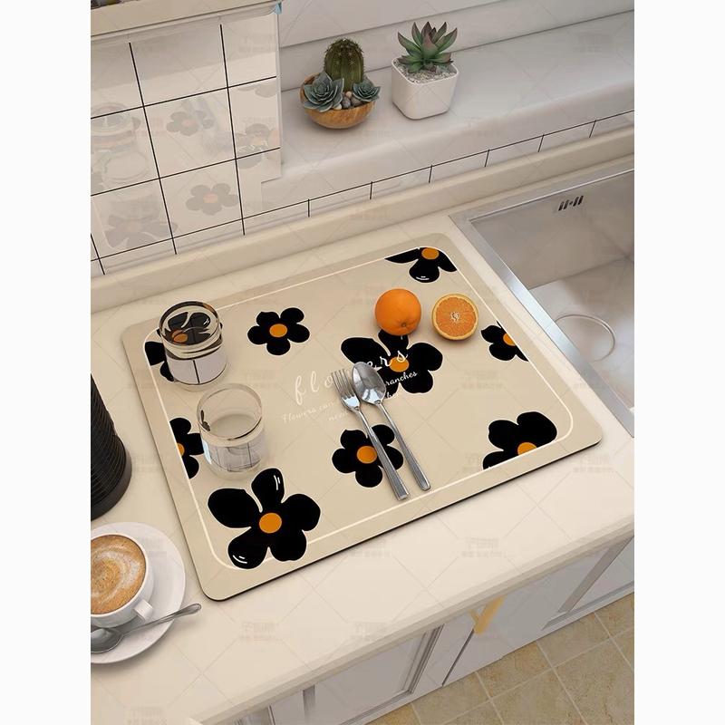 Thảm thoát nước bát đĩa sấy đa chức năng bền bỉ nhà bếp Placemat Tấm