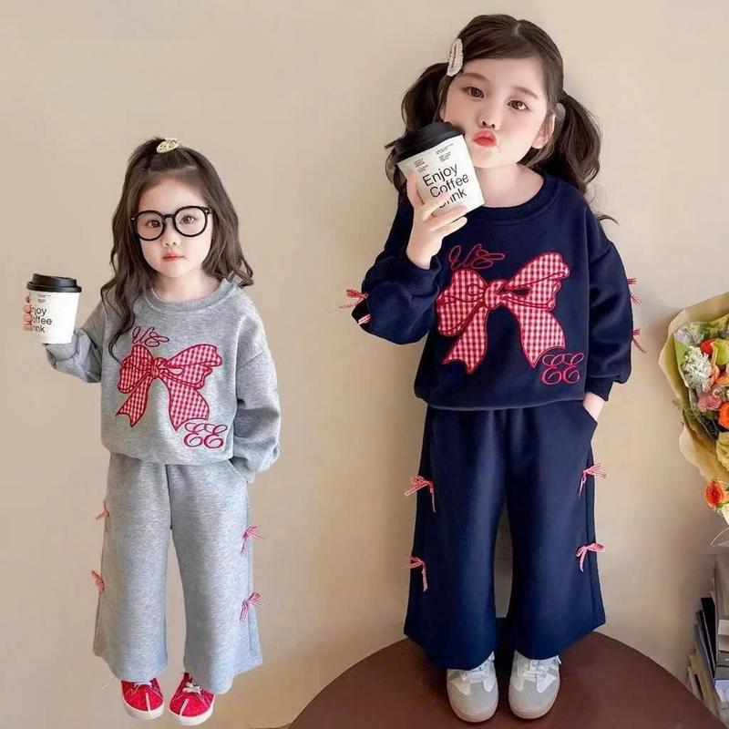  Sét bộ quần áo  mua đông   HỌA TIẾT NƠ CHẤT LIỆU NỈ BÔNG QC11   dễ thương size8-20kg M99 