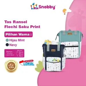 [Produk Khusus Online Store]  Snobby Tas Bayi Ransel Flechi Saku Print - SBT7094 Bags