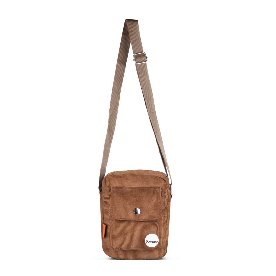 PUSHOP PAKET KOMBO HEMAT Tas Selempang Pria Wanita - Beli 1 Dapat 2 Tas selempang Slingbag Casual Paket Canvas Corduroy Hitam