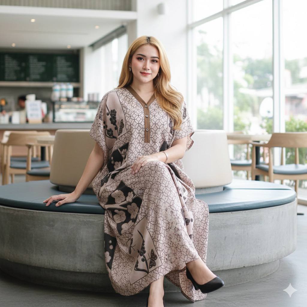 Daster Yuriko Dress Baju Wanita Santai Kancing Depan Busui Ld 130cm Pb 115cm Bahan Rayon Adem Bumil Pendek Panjang Tidur Motif Elegan Ibu Nyaman Menyusui