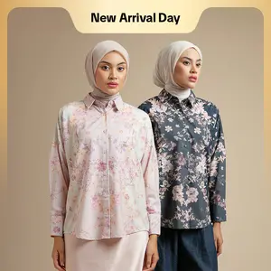 Earthly Allure HijabChic Rivelle Top - Kemeja Motif Bunga Elegan