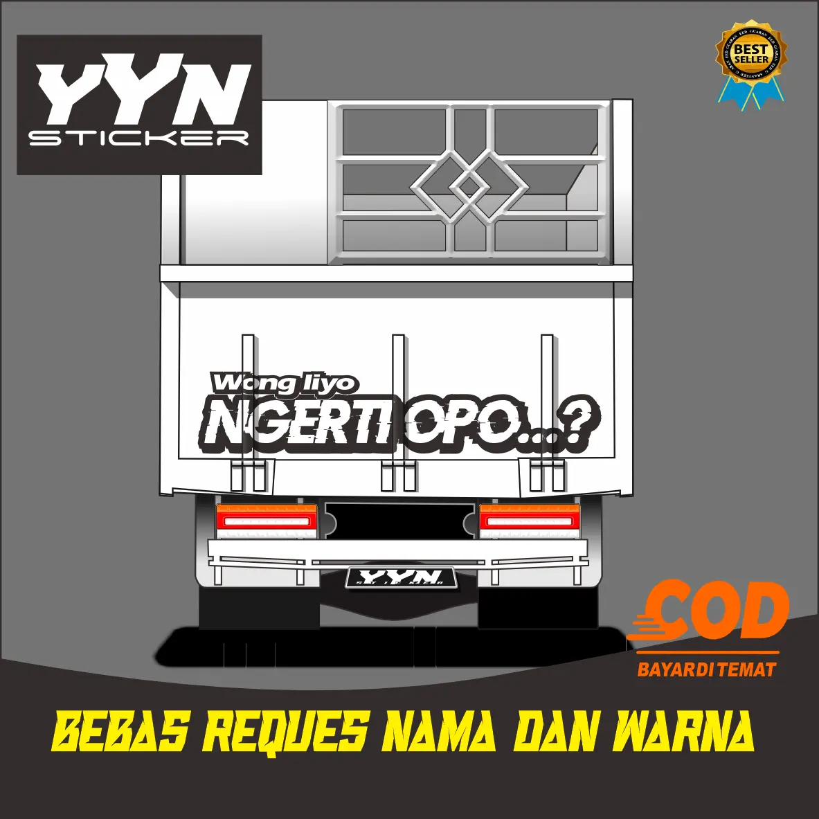 STICKER BAGIAN BELAKANG TRUCK CANTER,RAGASA,GIGA,ELF MACAN,DYNA