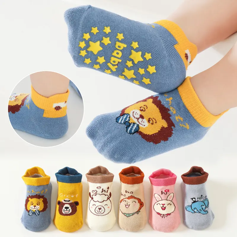 Cute Animal Anti Slip Baby Socks Spring Summer Cotton Breathable Short Socks For Boy Girl Cartoon Toddler Kids Ankle Socks