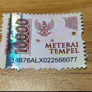 Paket 25Pcs Materai 10000 Asli Lulus sinar uv