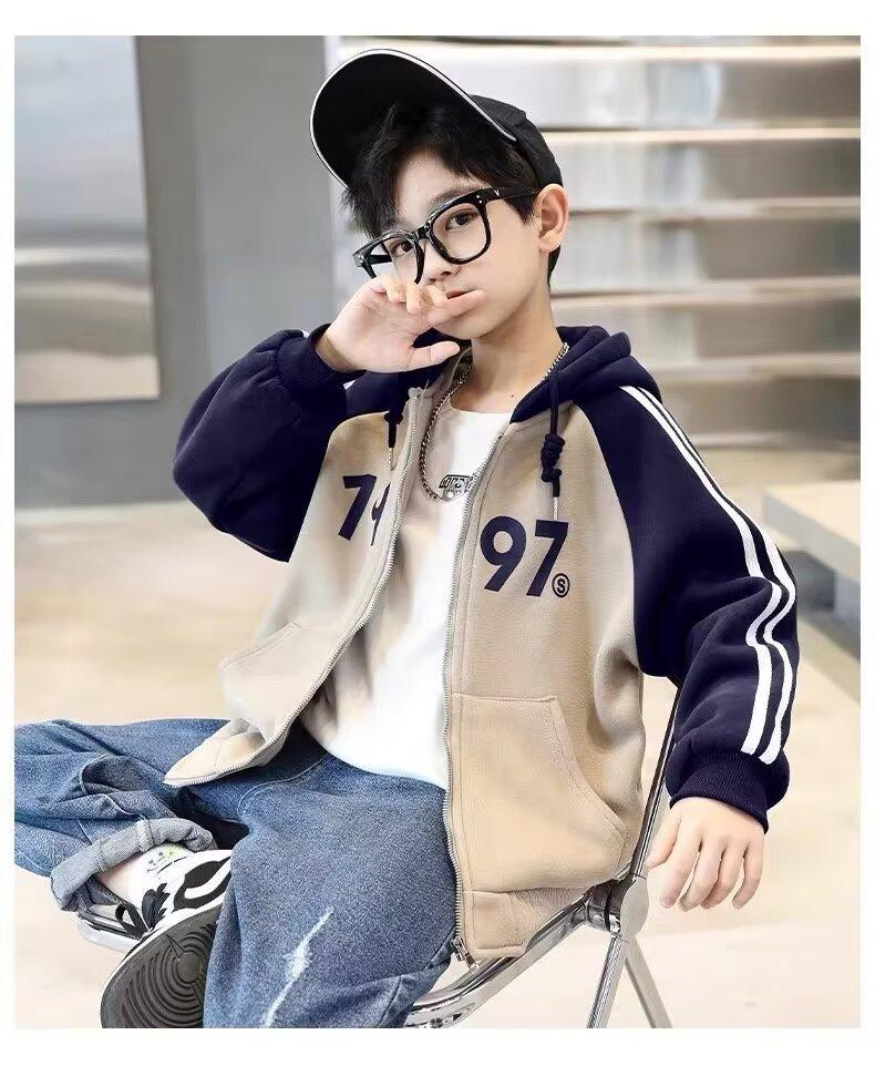 Product Introduction of เสื้อแจ็คเก็ตมีฮู้ดเด็กผู้ชาย เทรนด์สไตล์เกาหลี เท่ ทันสมัย เหมาะสำหรับฤดูใบไม้ผลิและฤดูใบไม้ร่วง 2024 มาใหม่ สำหรับเด็กอายุ 6 ปีและ 8 ปี เด็กชาย เสื้อซิป เสื้อผ้าเด็ก มีไซส์ 120-170 9