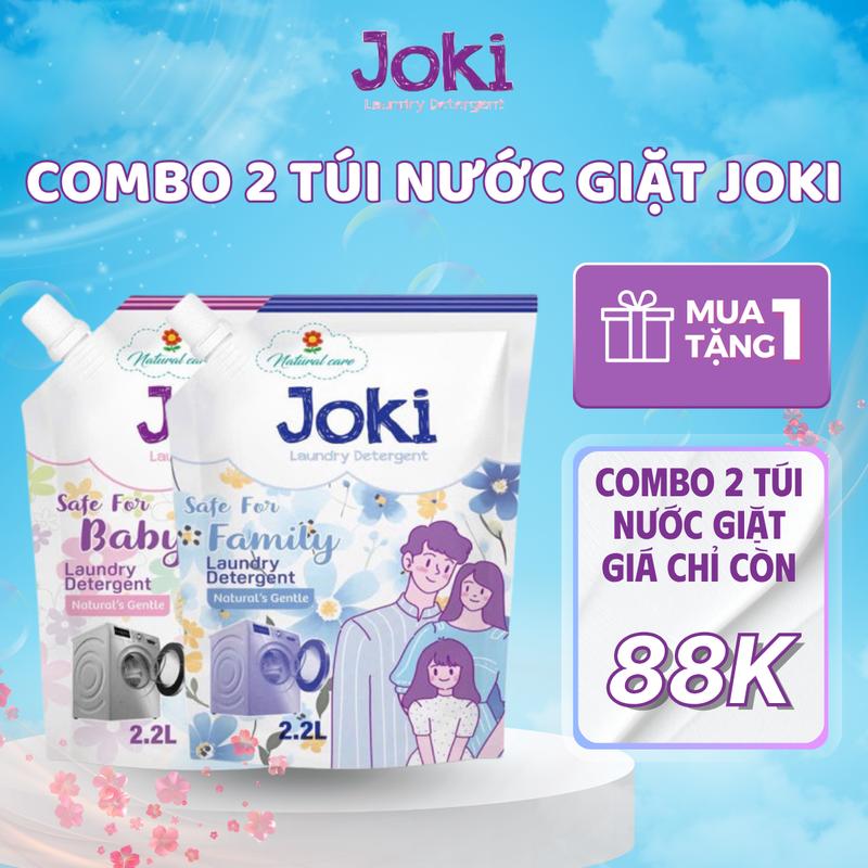   MUA 1 TẶNG 1  Túi Nước Giặt Hàn Quốc Chính Hãng Thương Hiệu Joki 4.4kg Hương Thơm Dịu An Toàn Cho Da Giặt Sạch Mềm Vải Khử Mùi Hiệu Quả 