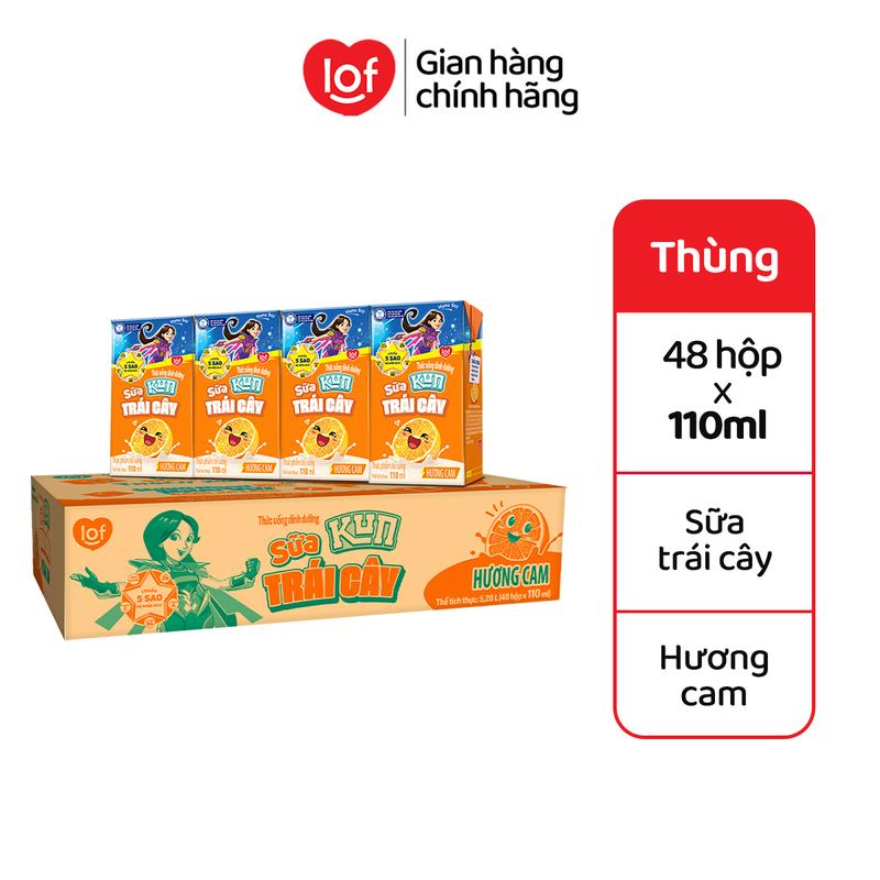 Kun Sữa trái cây hương cam thùng 48 hộp x 110ml-ST
