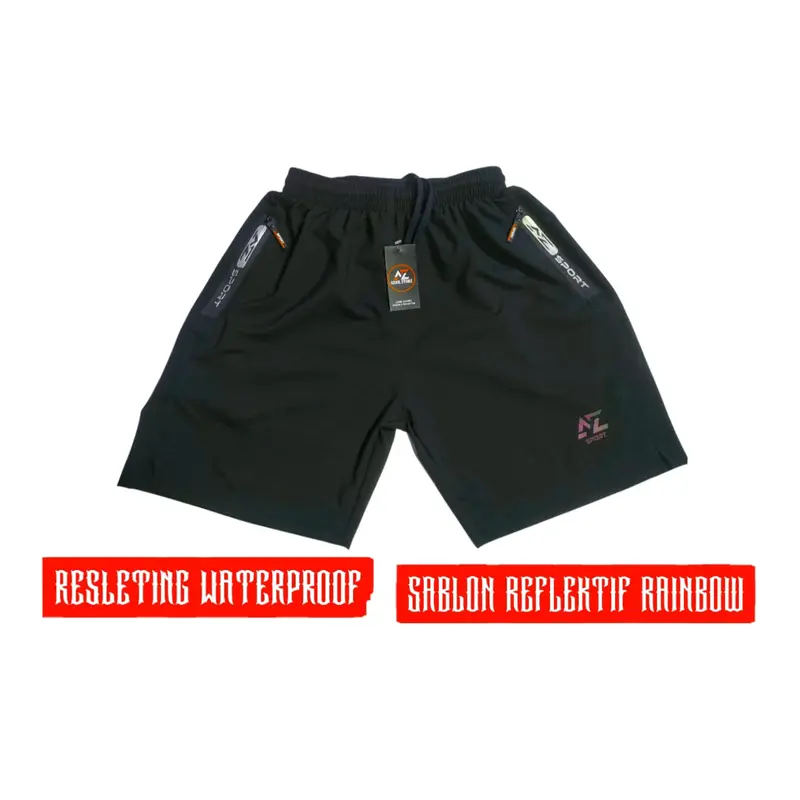 Celana Running Sport Badminton Gym Pria Dewasa Micro Sablon Reflektif Olahraga - Ukuran L 6