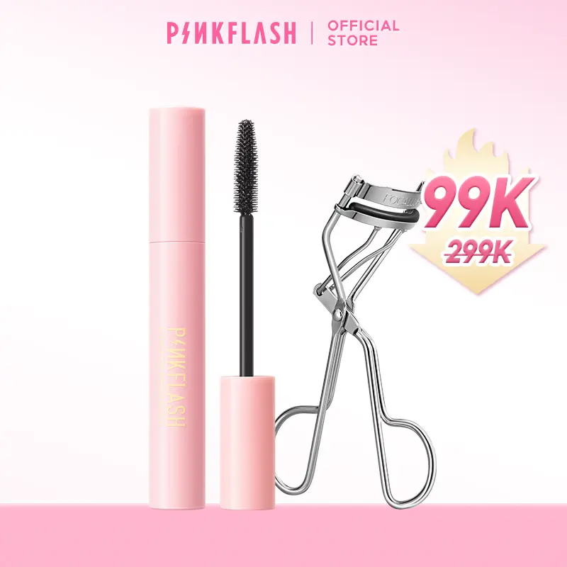 PINKFLASH BỘ 2 SẢN PHẨM MASCARA + DỤNG CỤ UỐN MI TRANG ĐIỂM MẮT