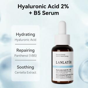 LANLATER Serum Asid Hyaluronik 2% + B5 Hydrating Repairing Soothing dengan Panthenol VB5 dan Centella Extract nature serum & esen