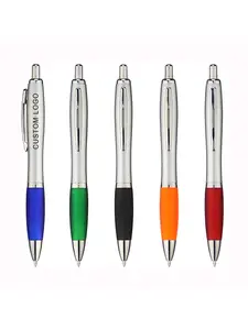 Retractable Plastic Gourd Ball Pen Silver Barrel Personalized Ballpoint Pen Custom Promotion Gift Pen Fair Advertise Giveaway