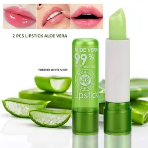 ISI 2 Pcs Lipbalm Aloe Vera Pemerah Bibir Alami WATERPROOF / Lip Balm Bibir Lipstik Tahan Lama Anti Air Aloe Vera / Lipgloss Lipstik Tahan Air Lipstick Aloe Vera Gel Lidah Buaya Pelengkap Liptint Anak Sekolah Pelembab Bibir Pink Pencerah Bibir