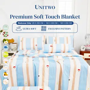 Premium Bedcover Soft Touch Bed Cover - Selimut Halus dan Lembut Ukuran Single, Queen, King
