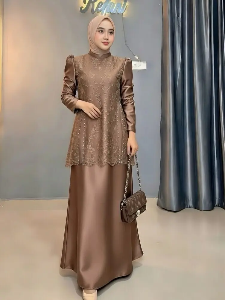 GAMIS MODEL LEBARAN TERBARU REFFA DRESS VELVET APLIKASI MUTIARA MEWAH WANITA MUSLIMAH KONDANGAN 2026