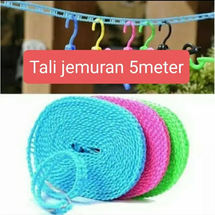 tali jemuran lubang panjang 5 meter tali jemuran 5M tali multifungsi