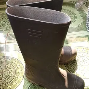 Bisa COD Sepatu Boot Panjang Anti Air Anti Licin Serbaguna Warna Hijau Tentara Sol Hitam Material PVC untuk Petani Pekerja Harian