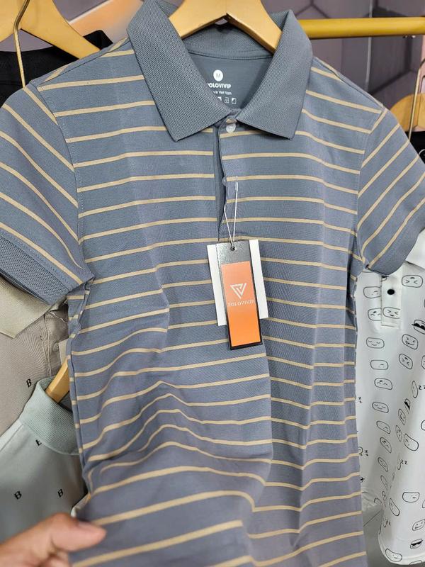 Áo Polo nam nữ cotton 100% ABFIT chữ B cổ bẻ thun CVC co dãn thoáng mát , hút mồ hôi , phối trơn viền ngắn tay trẻ trung cotton  Menswear Shirt trắng đen , cho bố A38 Nhung Có Cổ