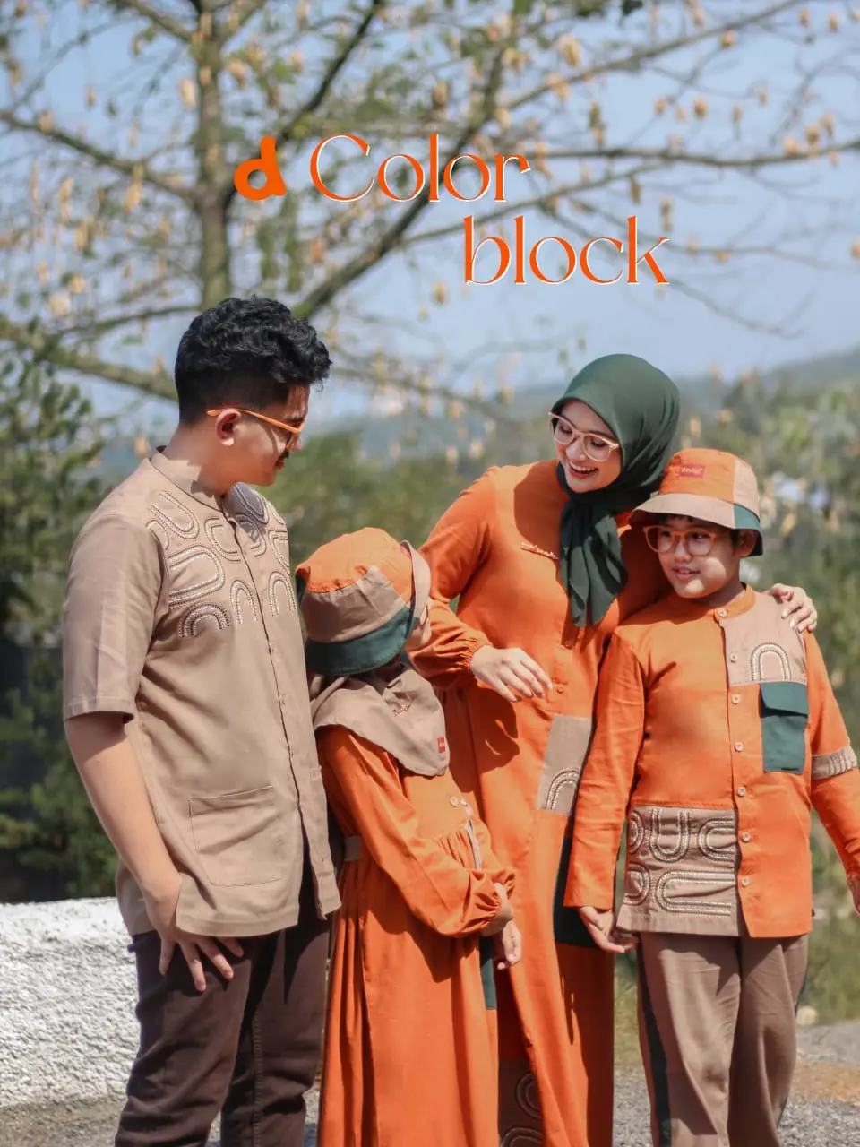 [RUMAH DANNIS]  SALE Couple Sarimbit Busana Pakaian Koko Dres Abaya Gamis Setelan baju Muslim anak laki laki perempuan Dewasa Dannis D'Colour Block Diskon 15%