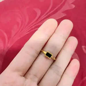 CINCIN TITANIUM FASHION WANITA MOTIF KOTAK HITAM GERIGI ANTI KARAT& LUNTUR Rings
