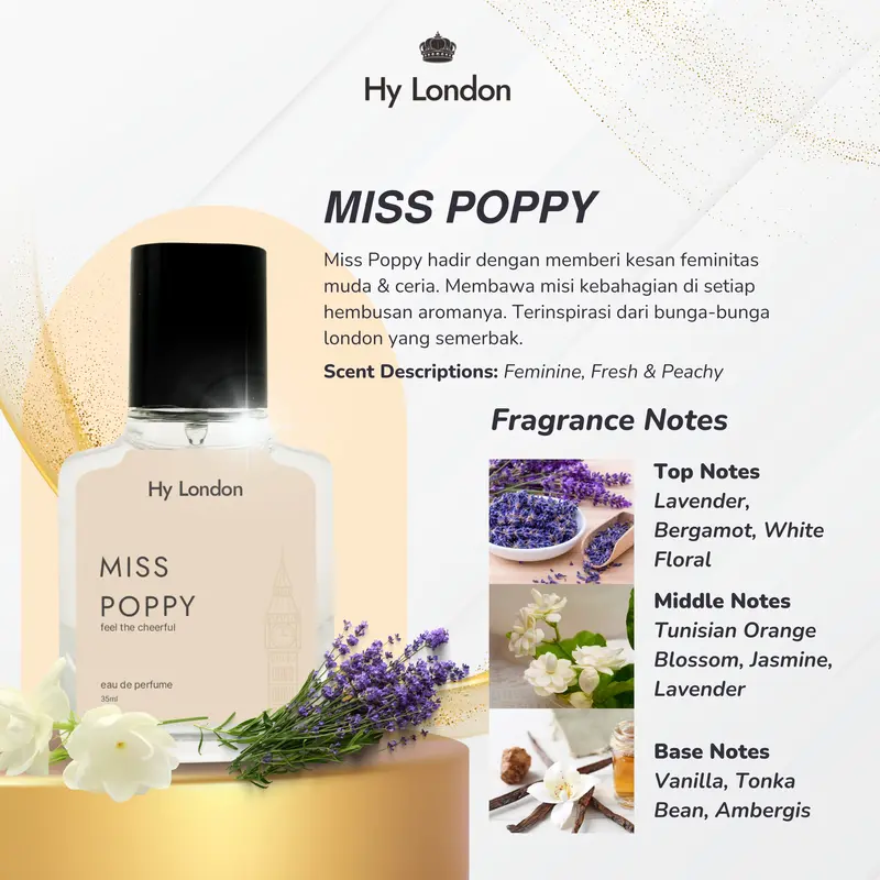 [HAMPERS LEBARAN] Hy London Parfum Wanita 3 Botol - Pink Moody, Chindaga, Clouds Happy, Valerie, Miss Poppy, dan Pink Poppy - Wangi Eau   De Parfume 3