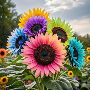 100 semillas de girasol mixtas para grandes jardines, adecuadas para amantes de la naturaleza, fáciles de plantar en macetas o en el jardín
