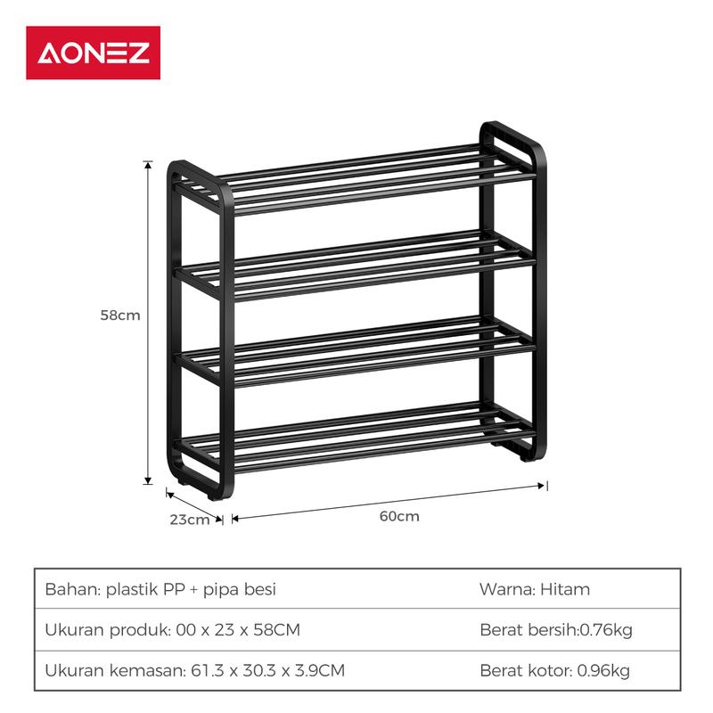Product Introduction of 【SPESIAL KOL COD 24h Shipping】AONEZ Rak Sepatu 4 Susun Minimalis/Tempat Sepatu/Rak Sandal Dan Sepatu 7