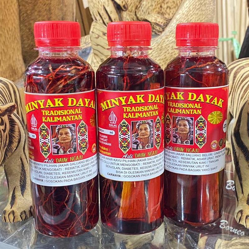 Paket 4 pcs Minyak Urut Dayak Kalimantan Tubuh - Akar Seluang Belum, Ginseng Hutan, Sereh & Palawija - herbal Gatal 4
