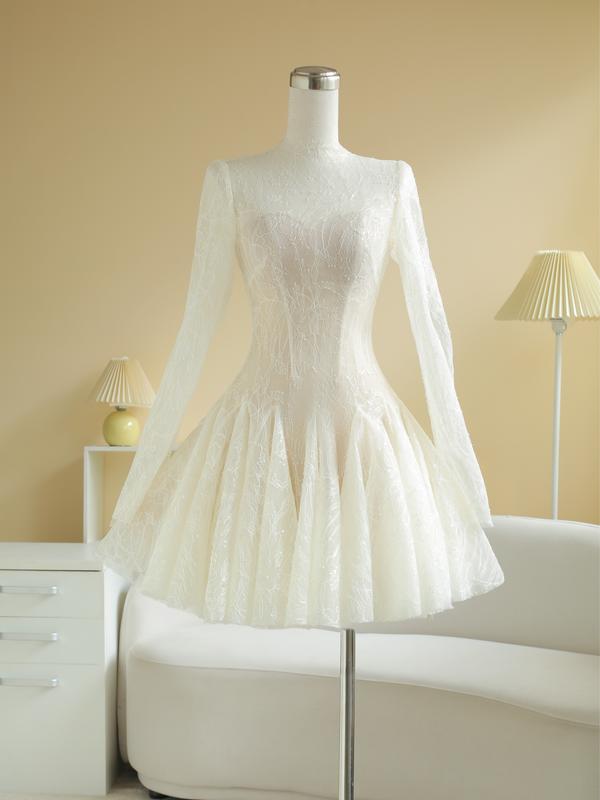 SÒ VINTAGE - VELIANA đầm ren kim sa lót lưới tay dài