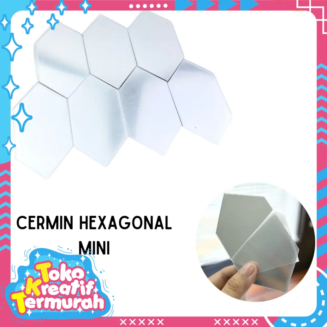 TKT-(COD) Stiker Cermin Dinding Anti Pecah Segi Enam Tempel Sticker Kaca Hexagonal Mirror Wall Decoration Sticker Acrylic Cermin Kaca Tempel Dekorasi Toilet Kamar Mandi Murah
