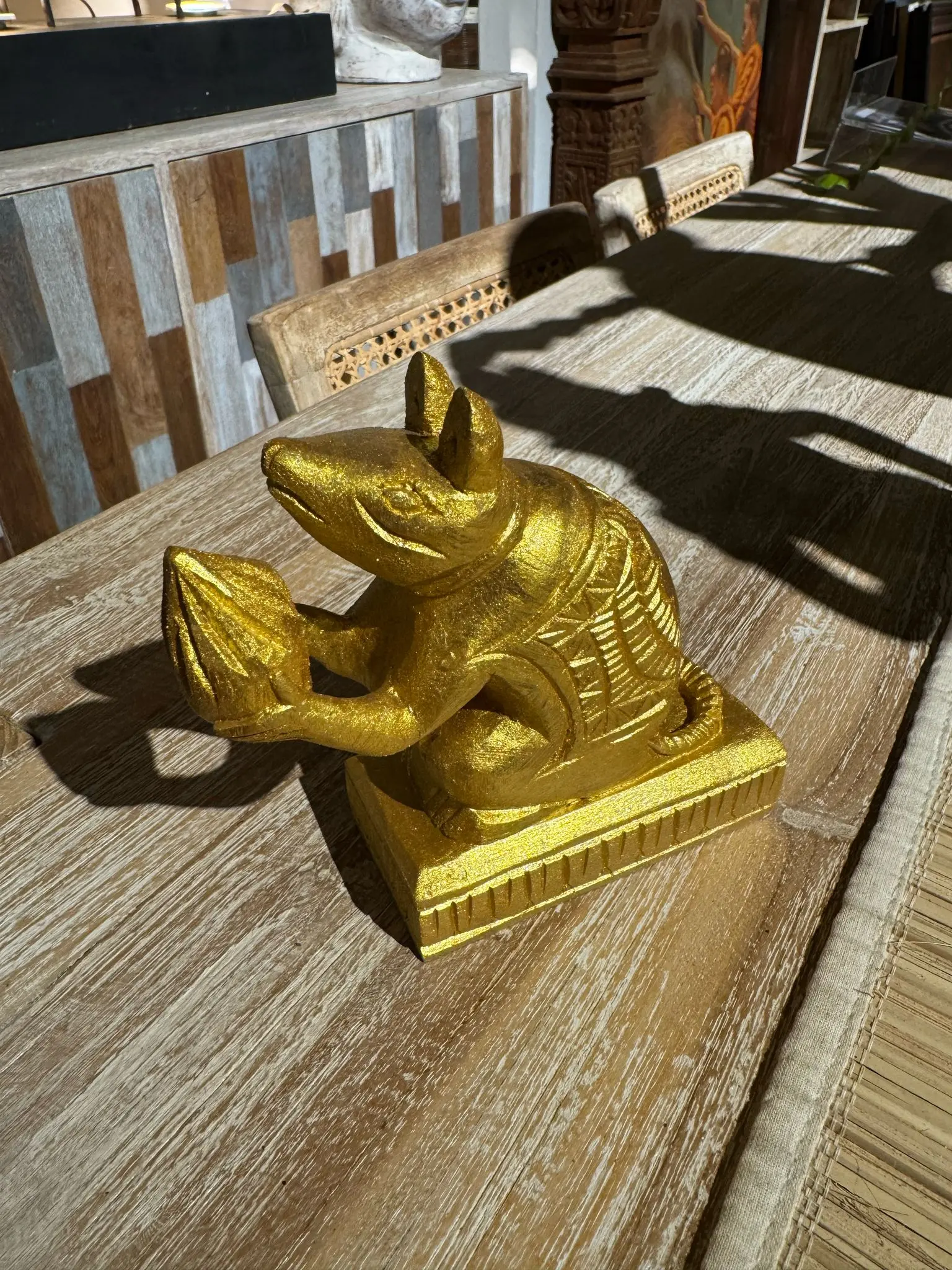 Golden Mouse with Lotus Flower
