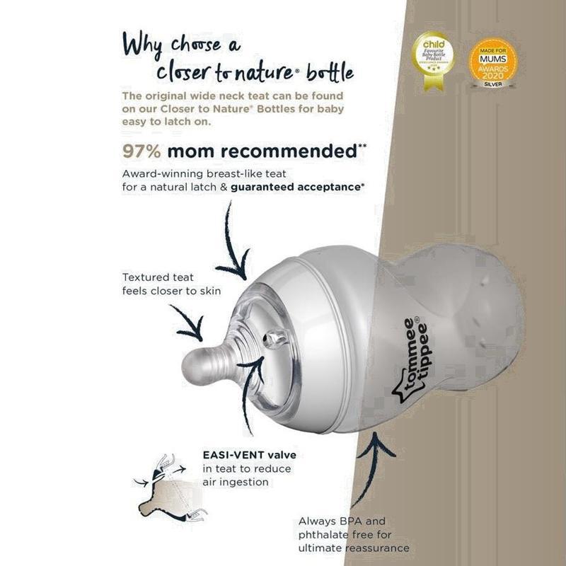 Product Introduction of Bình Sữa Cho Bú Bằng Thủy Tinh, Tommee Tippee,  Vú Chảy Chậm Voi Cho Bé Ngăn ngừa đầy hơi Ngăn ngừa nghẹt thở Dành cho trẻ sơ sinh 3