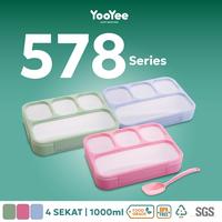 Gambar Yooyee 578 Kotak Makan Anti Nyampur 4sekat bento plastik Sendok Kitchenware - Biru dari Yooyee Indonesia_NEW Kota Administrasi Jakarta Barat 1 Tokopedia
