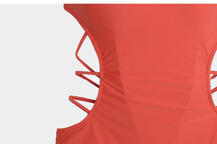 Product Introduction of Women's One Piece Swimsuit Neck Double Straps Crisscross Back Tie Bathing Suit 11