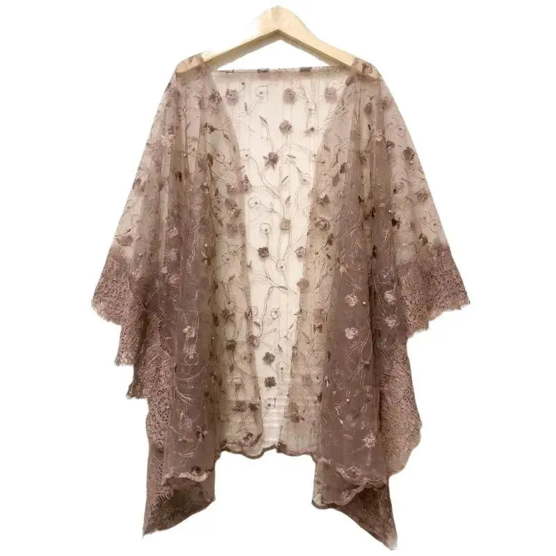 Outer Cardigan wanita Kondangan/Outer Kondangan Brokat Mix tille Renda/Outer Brokat Renda Lengan 3/4 Atasan Motif Cantik 4