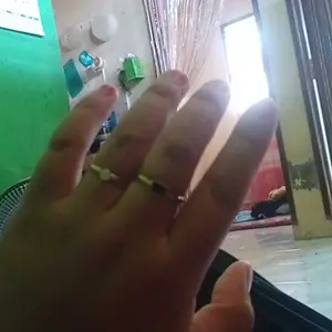 Cincin Set isi 2 pcs Titanium Wanita Motif Permata Zhircon Hitam Dan Putih Wanita Kekinian Gold Anti Karat Rings