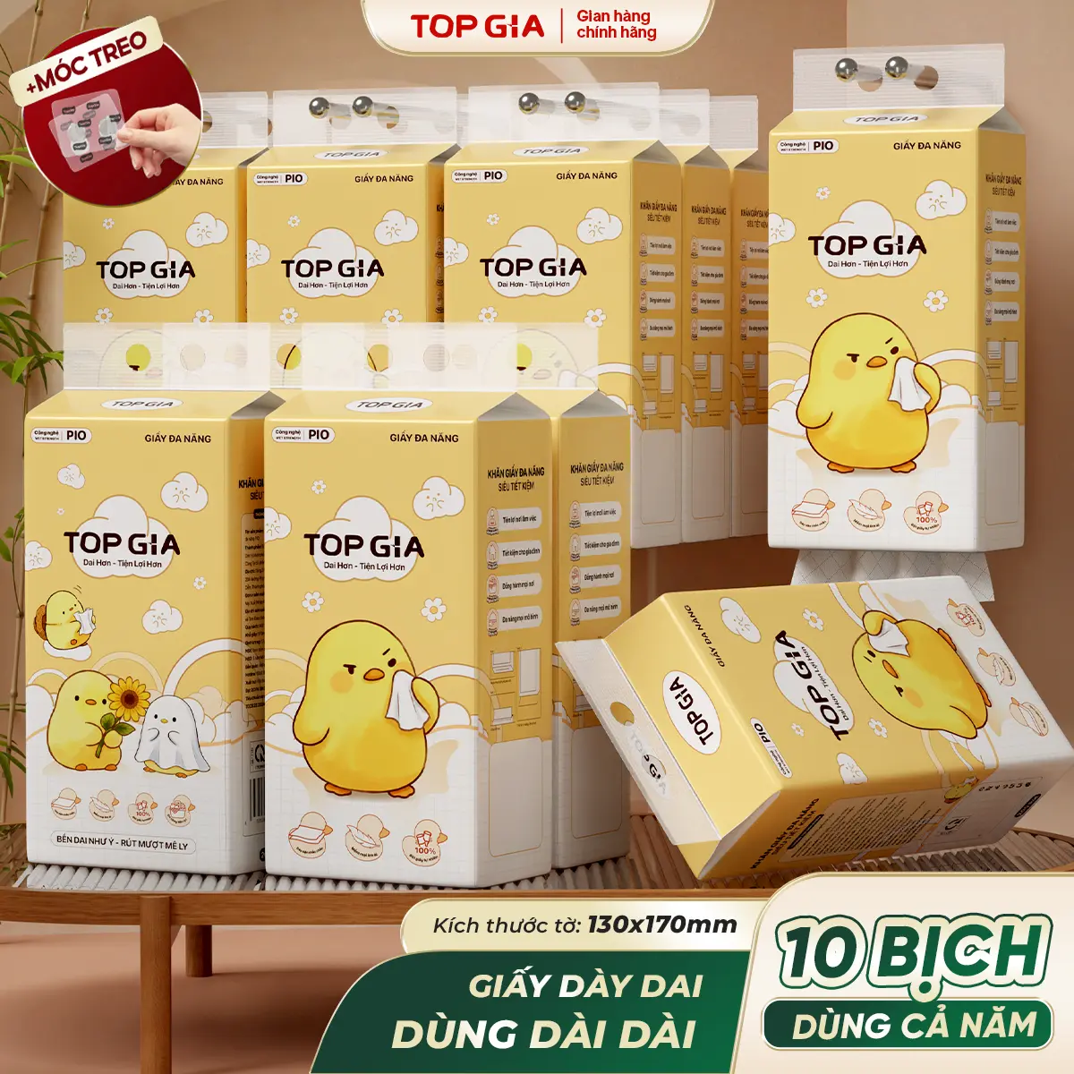 (MỞ BÁN - GIẤY ĐA NĂNG) THÙNG 10 Bịch Khăn Giấy Pio Dập 200 Tờ Chắc Chắn Siêu Dai 130x170mm Bản To khăn giấy cao cấp TOP GIA, giấy ăn 2 lớp dai hơn  bền chắc mềm mịn, khăn giấy vệ sinh ĐẠT QUY CHUẨN CỦA BỘ CÔNG THƯƠNG VTG03