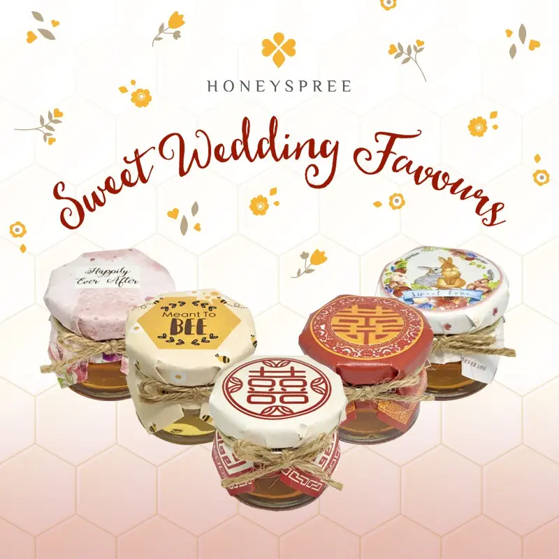 HoneySpree Wedding Favours Mini Honey Jars Sweet 30g