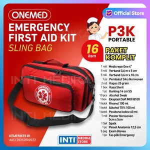 ONEMED - Tas Selempang Bahu P3K + Isi SET Perawatan Luka | Sling Bag PORTABLE Emergency First Aid Kit