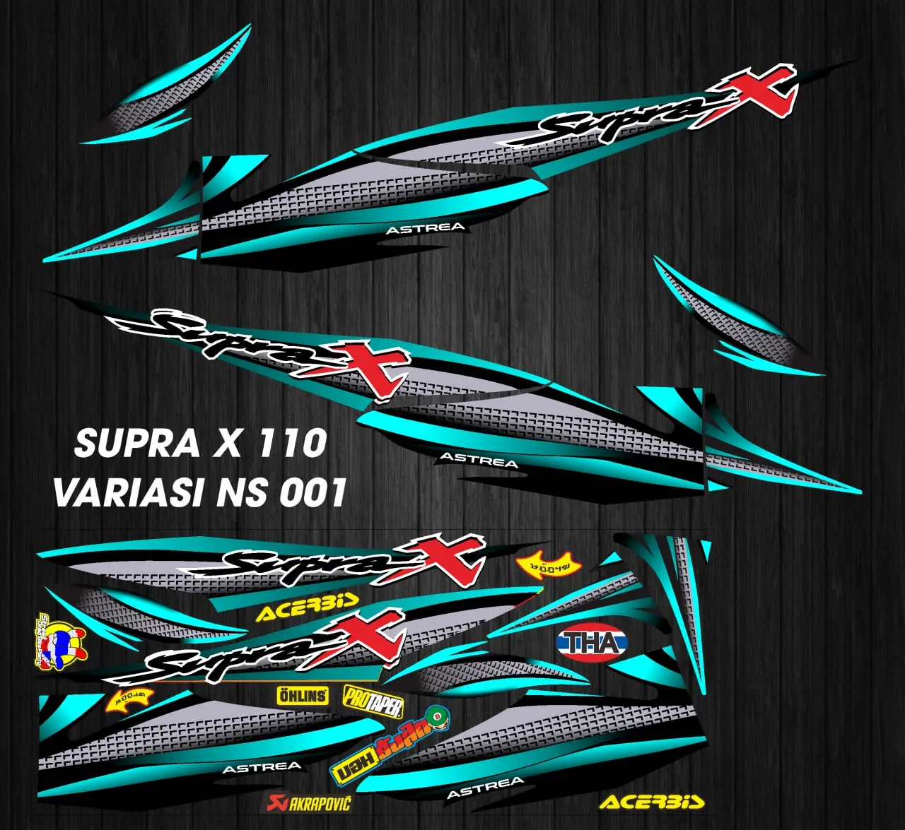 STIKER STRIPING DECAL MOTOR SUPRA X 110 TAHUN 2000-2004 NS O1 Motorcycle