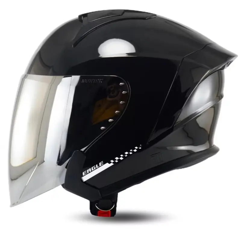 Helm R-Six EAGLE Paket Ganteng Kaca Silver - Original Motorcycle helm halfface, Ukuran M/L/XL half face keren helmsni 5