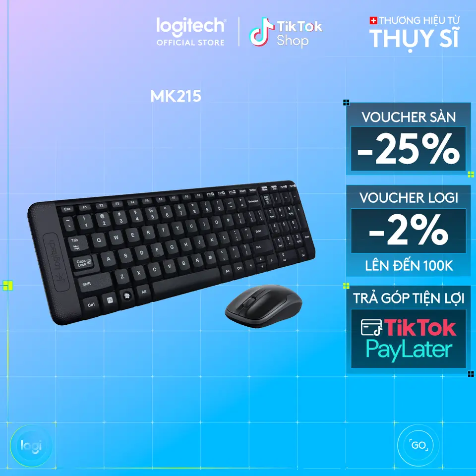 Combo Bàn phím & chuột không dây Bluetooth Logitech MK251 - dễ kết nối, thiết lập, thiết kế nhỏ gọn