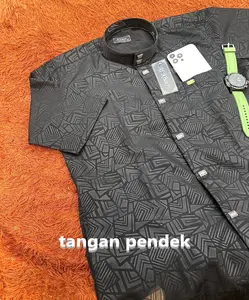 baju koko sultan mewah koko tangan pendek 2024 koko motip embos lengan pendek