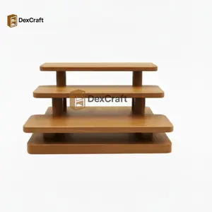 rak display tingkat 3 / rak kosmetik / rak skincare /rak serbaguna kayu mahoni by kayukreasiku