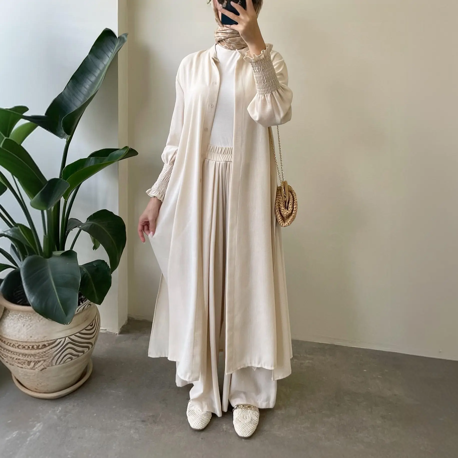 Yurra Set | Tunik Kemeja Midi | Oneset wanita | Midi Dress | setelan wanita bahan cringkle premium Airflow Atasan