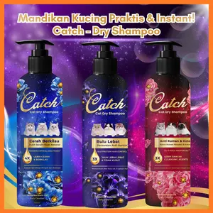 Catch - Dry Shampoo Kucing 250ml - Mandi Praktis & Instant 3 Menit | Tumpas Kuman Berbahaya & Kotoran Setiap Hari