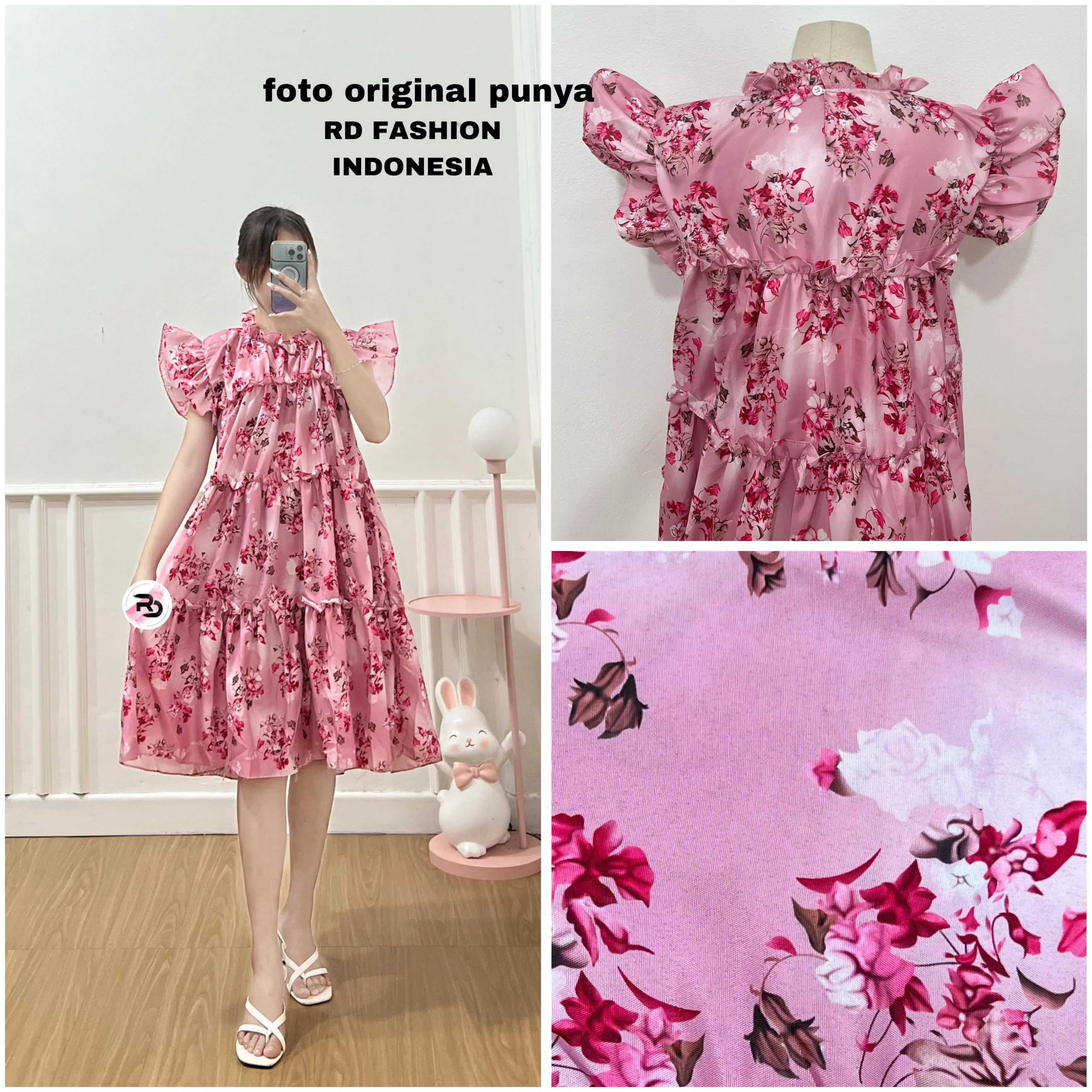 ZN - DOLLY DRESS / DRESS REMPEL SUSUN WANITA
