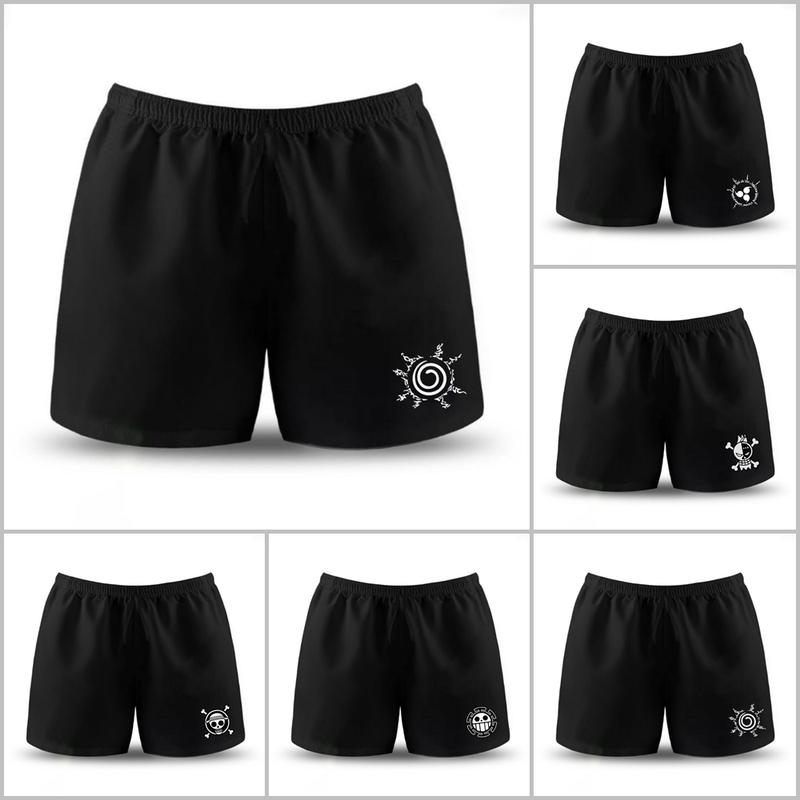 Celana Pendek Boxer Pria dan Wanita untuk Olahraga Harian Santai basic Hitam Motif Keren 5